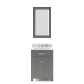 Madison 24" Single Bathroom Vanity in Cashmere Gray with Framed Mirror and Faucet