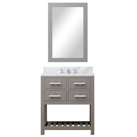 Madalyn 30" Single Bathroom Vanity in Cashmere Gray with Framed Mirror and Faucet