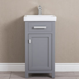 Mia 18" Single Bathroom Vanity in Cashmere Gray with Ceramic Top Vanity and Single Door