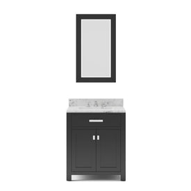 Madison 30" Single Bathroom Vanity in Espresso with Framed Mirror and Faucet