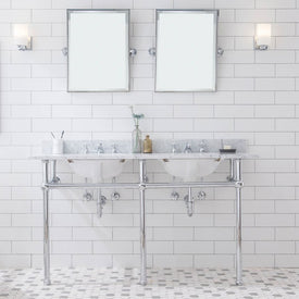 Embassy 60" Double Wash Stand, P-Trap, and Top and Basin included in Chrome