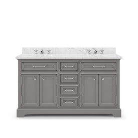 Derby 60" Double Bathroom Vanity in Cashmere Gray with Faucet