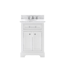 Derby 24" Single Bathroom Vanity in Pure White with Faucet