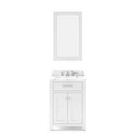 Madison 24" Single Bathroom Vanity in Pure White with Framed Mirror