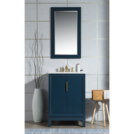 Elizabeth 24" Single Bathroom Vanity in Monarch Blue w/ Carrara Marble Top, Mirror(s) and Faucet(s)