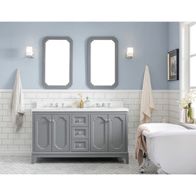 Queen 60" Double Bathroom Vanity in Cashmere Gray with Quartz Top