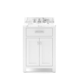 Madison 24" Single Bathroom Vanity in Pure White with Faucet