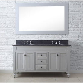 Potenza 60" Double Bathroom Vanity in Earl Gray with Framed Mirror and Faucets