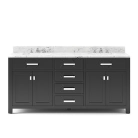 Madison 72" Double Bathroom Vanity in Espresso with Faucet