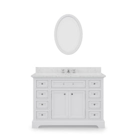 Derby 48" Single Bathroom Vanity in Pure White with Framed Mirror