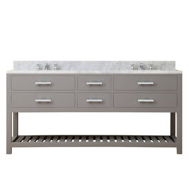 Madalyn 72" Double Bathroom Vanity in Cashmere Gray with Faucet