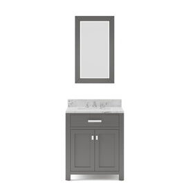 Madison 30" Single Bathroom Vanity in Cashmere Gray with Framed Mirror and Faucet