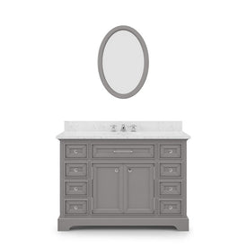 Derby 48" Single Bathroom Vanity in Cashmere Gray with Framed Mirror and Faucet