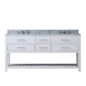 Madalyn 72" Double Bathroom Vanity in Pure White with Faucet