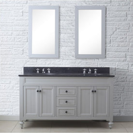 Potenza 60" Double Bathroom Vanity in Earl Gray with 2 Framed Mirrors and Faucets