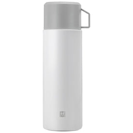 Thermo 33.8 oz/1 liter Beverage Bottle - Silver/White