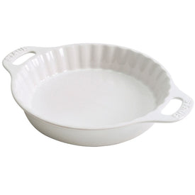 9" Ceramic Pie Dish - White