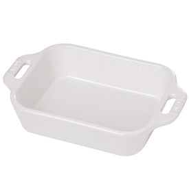 7.5" x 10.5" Ceramic Rectangular Baking Dish - White