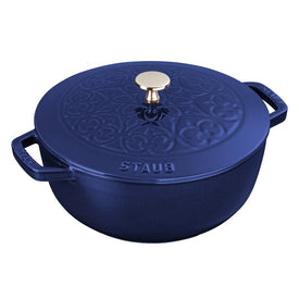 3.75-Quart Essential French Oven with Lily Lid - Dark Blue